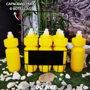 CANASTO DE HIERRO PARA 6 CARAMAÑOLAS  DE 700 C.C + 2  DE REGALO